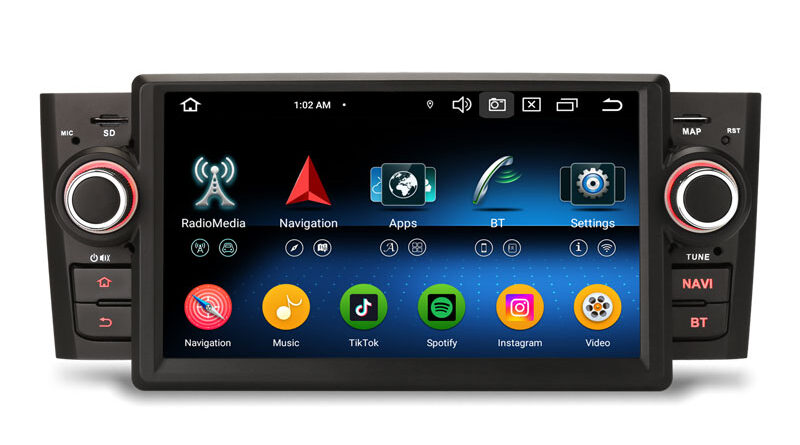 Erisin ES6524L 7″ Android 16.0 Car Stereo for Fiat Grande Punto Linea Wireless CarPlay Android Auto GPS Navi TPMS DAB+ D