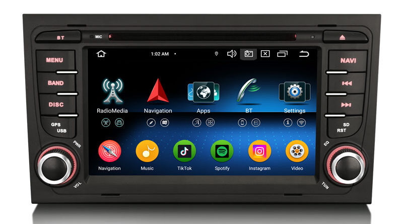 Erisin ES6574A Android 14 Autoradio Bluetooth GPS Navi For AUDI A4 AS4 RS4 8E 8F B9 B7 RNS-E SEAT EXEO Car Stereo DVD Wi