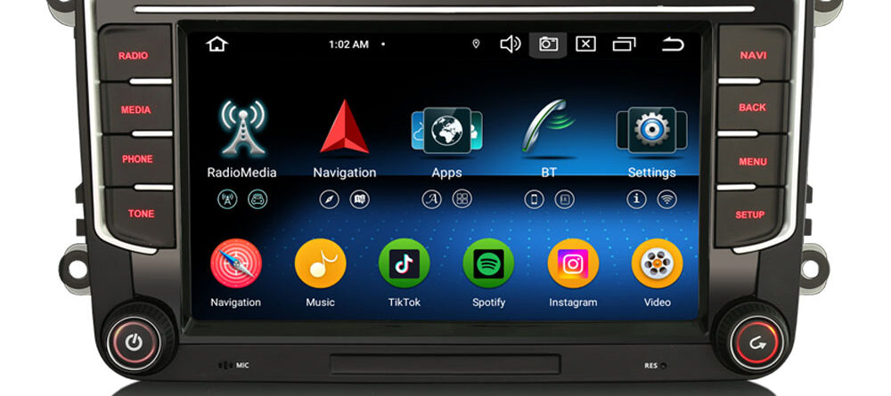 Erisin ES5535V IPS Screen Android 14 Car Stereo GPS SatNav Radio For VW Sharan Jetta Bora Caddy Golf Seat Skoda DSP 4G L