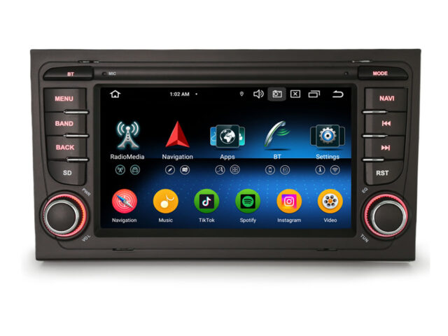 Erisin ES5574A IPS Screen Android 14 Car Stereo GPS SatNav Radio For AUDI A4 S4 RS4 8E 8F B9 B7 RNS-E SEAT EXEO DSP 4G LTE Wireless CarPlay Auto BT5.0