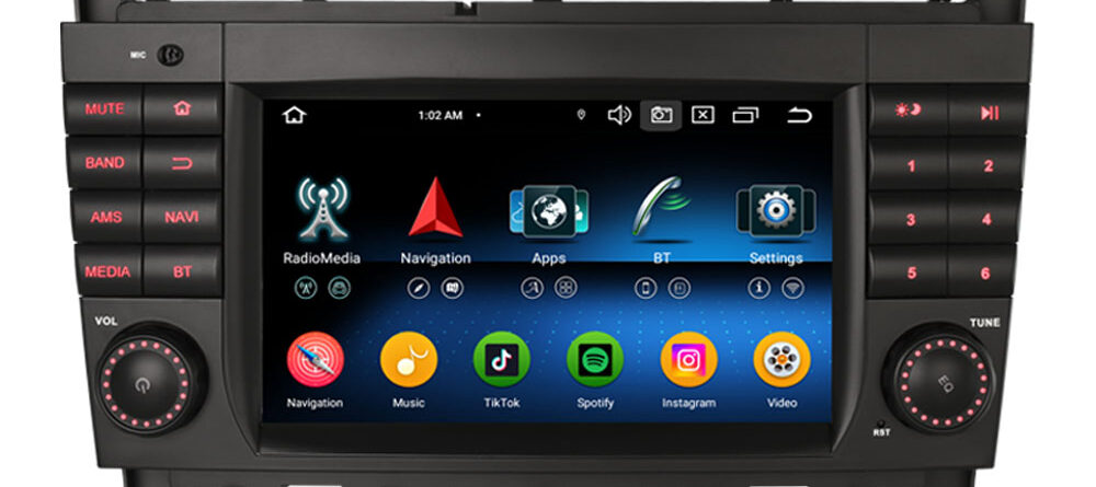 Erisin ES5569C IPS Screen Android 16 Car Stereo GPS SatNav Radio For Mercedes Benz CLC C-Class W203 G-Class W463 DSP Wir