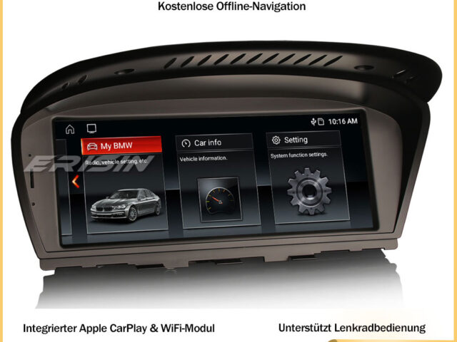 ErisinES3160i 8.8" Android 10.0 Car Stereo DAB+ Sat Nav IPS CarPlay Wifi SWC For BMW 3/5 Series E90 E91 E92 E93 5er E60 E61 E63 E64 CIC