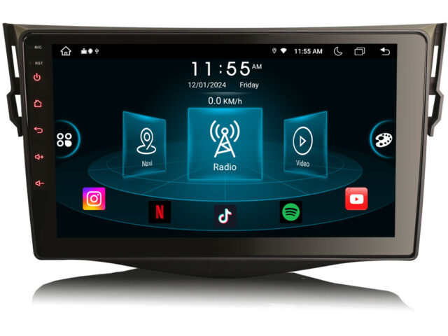 Erisin ES8934R 8-Kern Android 14.0 Autoradio GPS Navigation CarPlay Android Auto WiFi 4G DAB+ OBD2 IPS Touchscreen Für Toyota RAV4