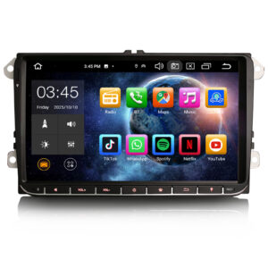 Erisin ES8528V 9" 8-Core Android 14 Car Sat Nav CarPlay DAB+ OPS RDS For VW Golf 5/6 Passat Polo Tiguan Jetta Touran Caddy Seat Skoda