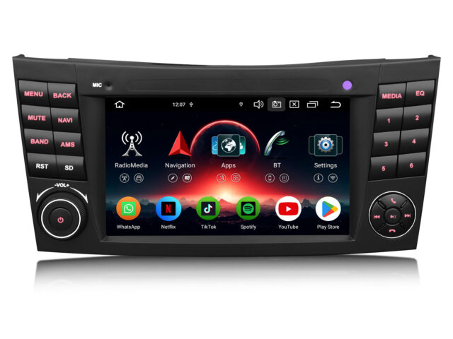 Erisin ES5581E 7 Inch Android 14 Autoradio GPS Navigation For Mercedes E/CLS Class W211 W219 CarPlay Android Auto DAB+ OBD2 RDS FM Canbus