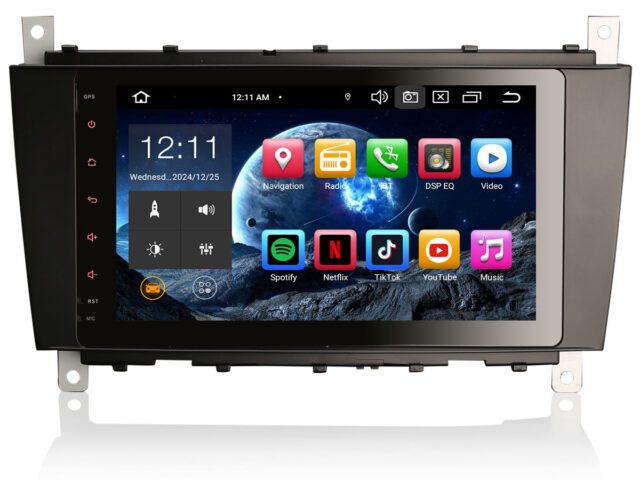 Erisin ES8589C 8" Android 14 Car Stereo GPS Navigation For Mercedes Benz C/CLC/CLK Class W203 W209 CarPlay DAB+ OBD2 Wifi Canbus