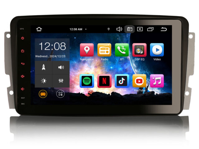 Erisin ES8587C 8" Android 14 Car Stereo GPS Navigation Für Mercedes C/CLK/G Class W203 W209 W463 Viano Vito W639 CarPlay DAB+ OBD2 Wifi