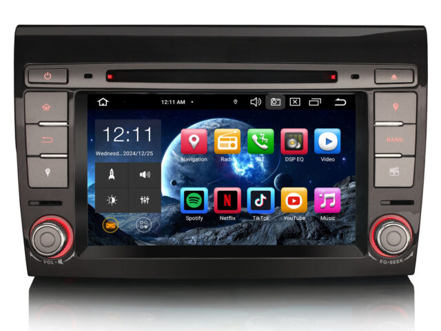 Erisin ES8571F 7 inch 8-Core Android 14 Car Stereo GPS For FIAT BRAVO Support Wireless CarPlay DAB+ Navigation OBD2 Wifi Canbus