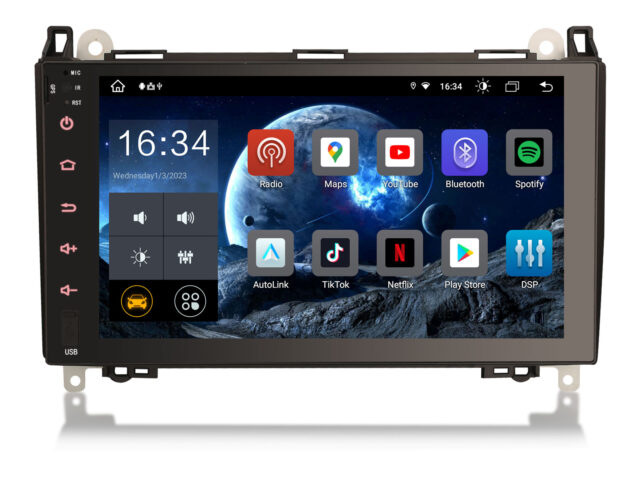 Erisin ES8992B 9 inch 8-Core Android 14 Car Stereo Sat Nav CarPlay WiFi DAB+ 4G For Mercedes Benz A/B Class W169 W245 Sprinter Viano Vito VW Crafter