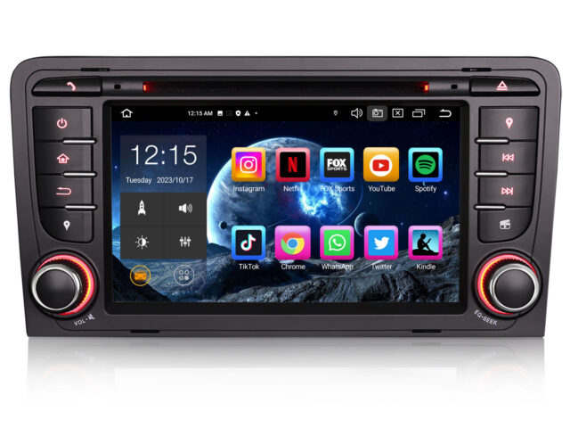 Erisin ES8547A 8-Kern Android 14 Car Stereo Sat Nav CarPlay DAB+ Android Auto BT5.0 RDS DSP CD Player For AUDI A3 S3 RS3 RNSE-PU