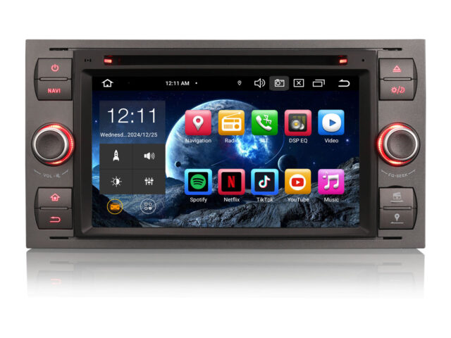 Erisin ES8566FG 7 inch 8-Core Android 14 Car Stereo Sat Nav GPS CarPlay DAB+ Navigation CD Player RDS For Ford C/S-Max Fiesta Galaxy Mondeo Focus