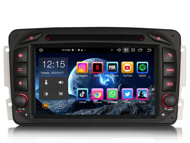 Erisin ES8563C 7 inch 8-Core Android 14 Car Stereo Sat Nav GPS CarPlay DAB+ Navigation CD RDS For Mercedes C/CLK/G Klasse W203 W209 Viano Vito W463