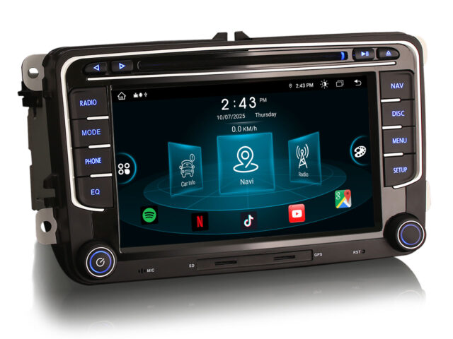 Erisin ES8935V 8-Core 7" Android 14 Car Stereo Sat Nav wireless CarPlay WiFi DAB+ BT OBD Navi OPS DTV For VW Polo Golf 5/6 Caddy Sharan Tiguan Passat