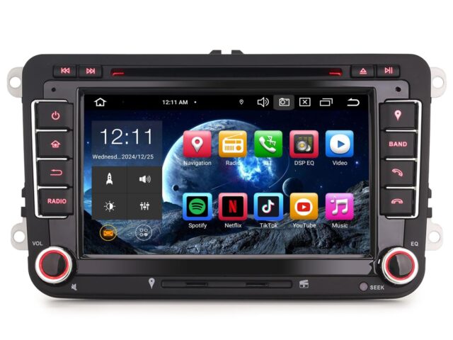 Erisin ES8548V 8-Kern Android 14 Car Stereo Sat Nav CarPlay DAB+ Android Auto OPS RDS For VW Polo T5 Passat Golf 5/6 T5 Caddy Tiguan Touran Seat Skoda