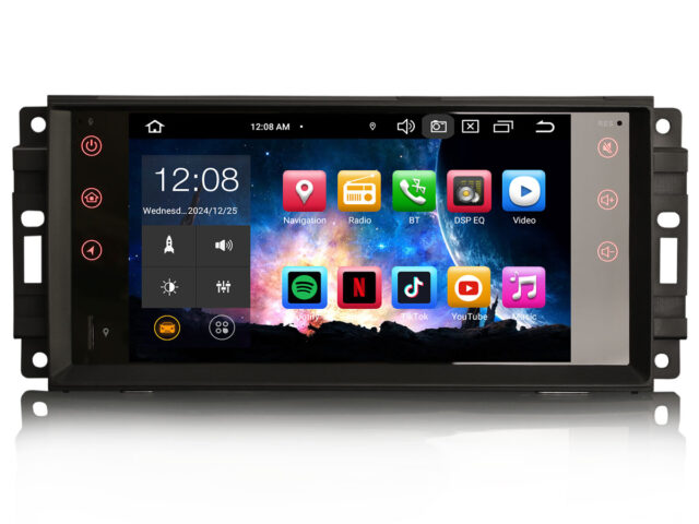 Erisin ES8576J 8-Kern Android 14 Car Stereo Sat Nav GPS CarPlay DAB+ BT5.0 DSP For Jeep Compass Wrangler Dodge Challenger Chrysler