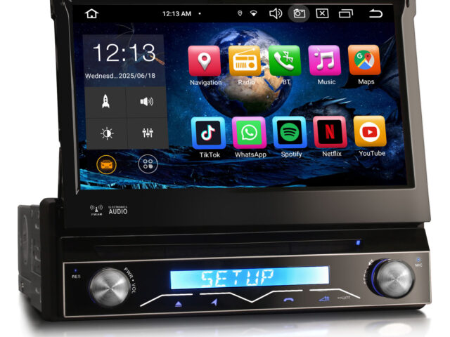 Erisin ES8588U 8-core Android 14 Detachable Car Radio GPS Navi CarPlay DAB+ Android Auto BT5.0 DSP WLAN CD DVB-T2 OBD2 RDS USB 4G