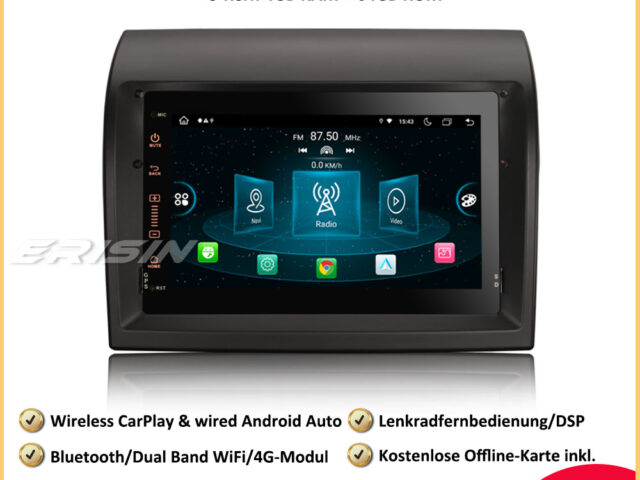 Erisin ES8974D 8-Core Android 12 Car Stereo Sat Nav for Fiat Ducato Citroen Jumper Peugeot Boxer CarPlay WiFi DAB+ Bluetooth OBD2 Android Auto Canbus