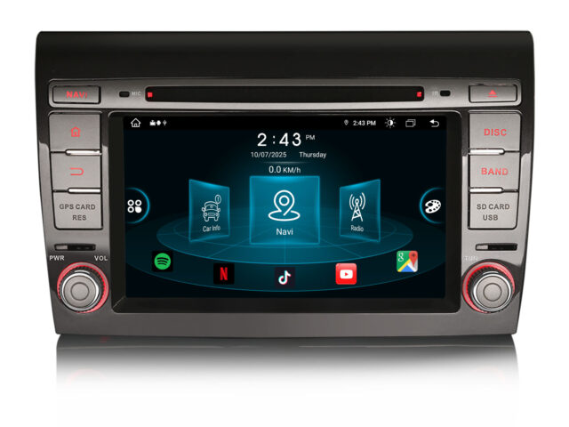 Erisin ES8971F 8-Core Android 14 Car Stereo Sat Nav wireless CarPlay WiFi DAB+ Bluetooth OBD2 CD TPMS DTV Android Auto For Fiat Bravo