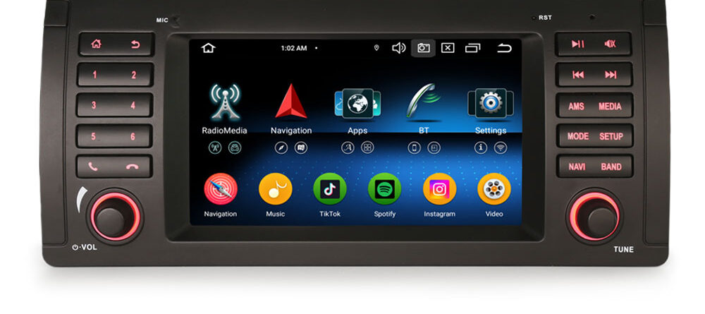 Erisin ES5553B IPS Android 16 Car Stereo GPS Sat Navi Radio For BMW X5 E53 Multimedia DSP Wireless CarPlay Auto Radio BT