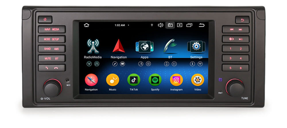 Erisin ES5539B IPS Android 16 Car Stereo GPS Sat Navi Radio For BMW 5 Series E39 M5 1996-2003 DSP 4G LTE Wireless CarPla