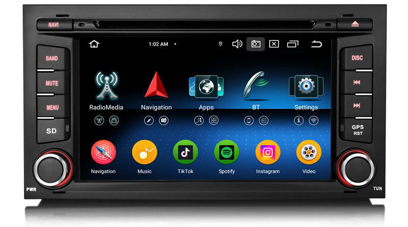 Erisin ES6532S 7″ Android 16.0 Car Stereo DVD Player for Seat Leon 2013-2018 Wireless CarPlay Android Auto Radio GPS Nav