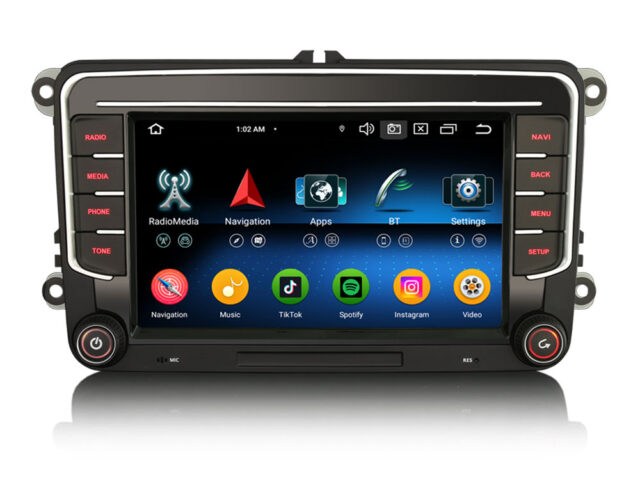 Erisin ES5535V IPS Screen Android 16 Car Stereo GPS SatNav Radio For VW Sharan Jetta Bora Caddy Golf Seat Skoda DSP 4G LTE Wireless CarPlay Auto BT5.0