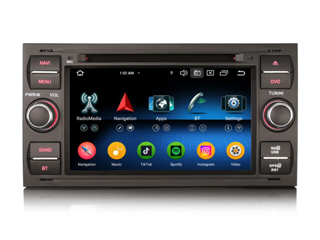 Erisin ES6566FB Android 16 Car Stereo GPS DVD CarPlay For FORD C/S-Max Fiesta Transit Focus Kuga Android Auto DAB+ WiFi DSP IPS BT5.1
