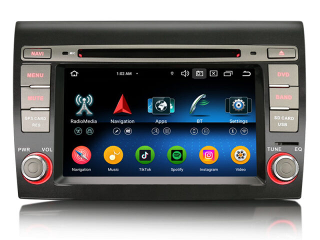 Erisin ES6571F Android 16 Car Stereo GPS DVD CarPlay For Fiat Bravo 2007-2014 Bluetooth 5.1 Android Auto DAB+ WiFi DSP Canbus