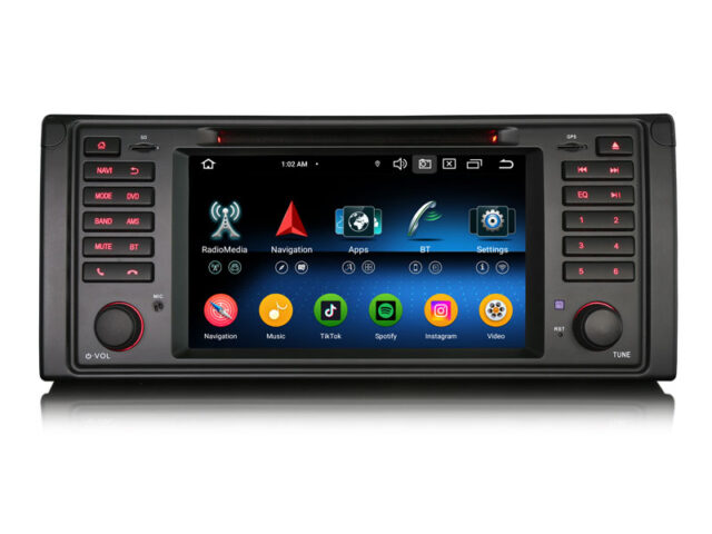 Erisin ES6539B 7" Android 16 Car Stereo DVD GPS Navi for BMW 5 Series E39 M5 1996-2003 Wireless CarPlay Android Auto Radio TPMS DAB+ DSP BT5.1 IPS
