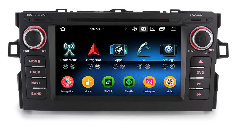 Erisin ES6517A 7″ Android 16 IPS Autoradio GPS Navi For Toyota AURIS Wireless CarPlay Android Auto Stereo SWC OBD2 DAB+