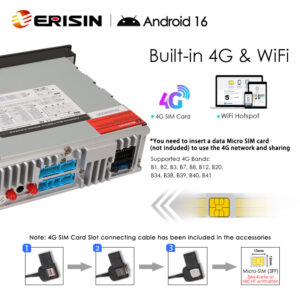 Erisin ES6532S 7″ Android 16.0 Car Stereo DVD Player for Seat Leon 2013-2018 Wireless CarPlay Android Auto Radio GPS Nav