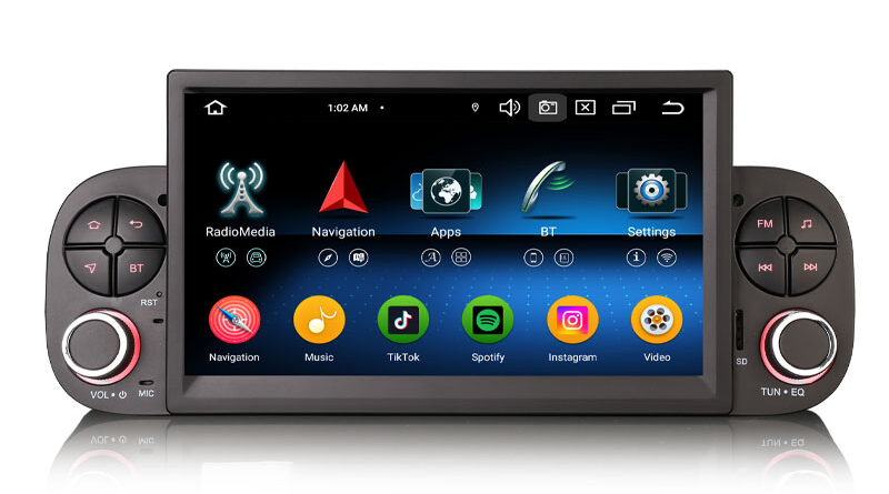 Erisin ES6558P Android 16 Car Stereo GPS Sat Navi for Fiat Panda (MK3 Type 319) Wireless CarPlay Android Auto Radio TPMS
