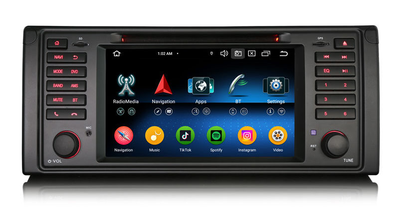 Erisin ES6539B 7″ Android 16 Car Stereo DVD GPS Navi for BMW 5 Series E39 M5 1996-2003 Wireless CarPlay Android Auto Rad