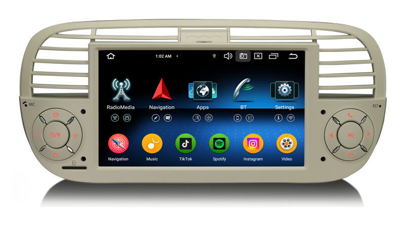 Erisin ES6550FW Android 16 Car Stereo GPS Sat Nav For Fiat 500 500C 500S 2008-2015 and 500E Wireless CarPlay Android AUT