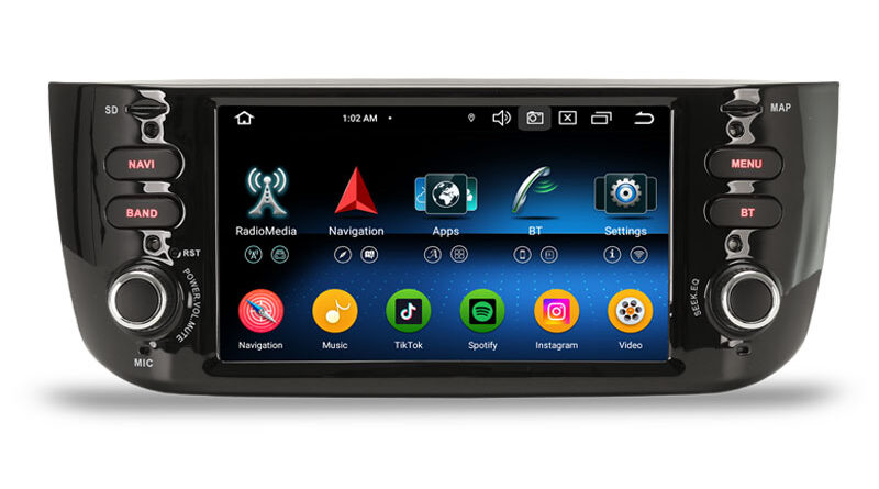 Erisin ES6561P Android 16 Car Stereo GPS Sat Navi for Fiat Grande Punto Linea 2012-2016 Wireless CarPlay Android Auto Ra