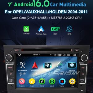 Erisin ES6560PB 7" DSP Android 16.0 Car Stereo DVD for Opel Vauxhall Zafira Vivaro Astra Corsa Wireless CarPlay & Auto GPS 4G DAB+ BT5.1