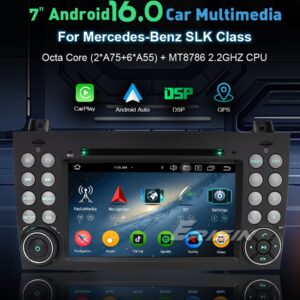 Erisin ES6540S 7" IPS Android 16.0 Car DVD Player GPS DSP 4G LTE Wireless CarPlay Auto Radio For Mercedes-Benz SLK Class R171 W171 SLK200 SLK280 SLK30