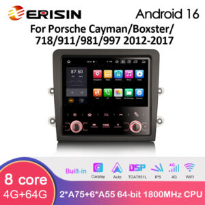 Erisin ES8559C 7" IPS Android 16.0 Car Multimedia Wireless CarPlay Android Auto Radio For Porsche Cayman/Boxster/718/911/981/997 GPS DSP 4G SIM Card