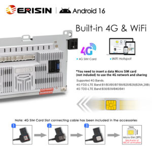 Erisin ES9046B 7″ 8GB+128GB Android 16.0 Car Radio for BMW 3er/M3 E46 Rover 75 MG ZT Wireless CarPlay Android Auto GPS N