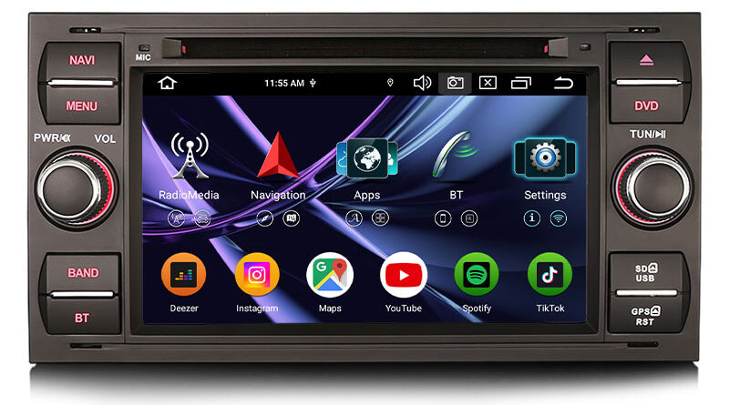 Erisin ES9166FB 8G+128G DSP Android 16.0 Car DVD CarPlay & Auto GPS 4G DAB+ for Ford C/S-Max Galaxy Kuga Focus Transit C