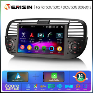 Erisin ES6650FB Android 16 Snapdragon Car Radio for Fiat 500/500C/500S 2008-2015 and 500E Wireless CarPlay Android Auto