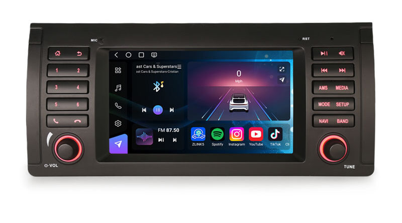 Erisin ES9053B 7″ 8GB+128GB IPS Android 16.0 Car Radio for BMW X5 E53 Wireless Apple CarPlay Android Auto GPS Navi 4G DA
