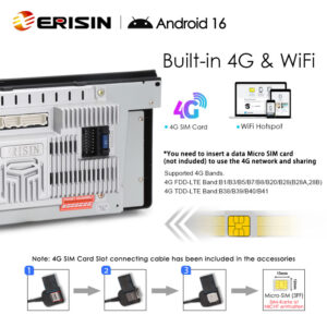 Erisin ES9053B 7″ 8GB+128GB IPS Android 16.0 Car Radio for BMW X5 E53 Wireless Apple CarPlay Android Auto GPS Navi 4G DA