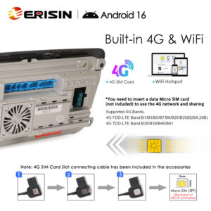 Erisin ES9022S 7″ 8GB+128GB Android 16.0 Car Radio for SEAT IBIZA 2009-2013 Wireless Apple CarPlay Android Auto GPS Navi