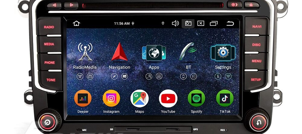 Erisin ES9135V Android 16 Car Stereo 8GB RAM 128GB ROM Wireless CarPlay Android Auto DSP 16-Band EQ GPS WiFi 4G for VW S