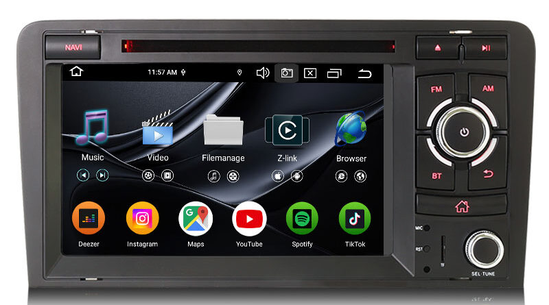 Erisin ES9127A 8G+128G Android 16.0 Car Multimedia DVD For AUDI A3 (2003-2011) S3 RS3 RNSE-PU Stereo Radio DSP CarPlay &