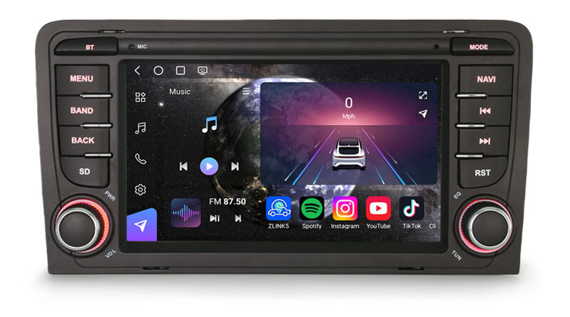 Erisin ES9073A 7″ 8GB+128GB Android 16.0 Car Radio for AUDI A3 S3 RS3 RNSE-PU Wireless Apple CarPlay Android Auto GPS Na