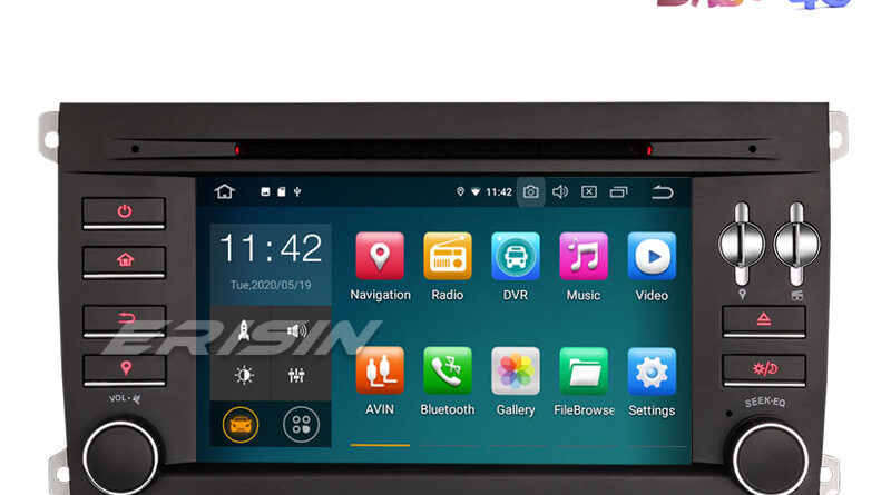 Erisin ES5197C 7″ Quad-Core Android 10.0 Car DVD GPS Radio WiFi BT TPMS DAB+ 4G for Porsche Cayenne