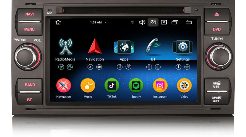 Erisin ES6766FN Android 14 Car Stereo DVD For FORD Focus II Fiesta Kuga Galaxy GPS Navi CarPlay Auto Radio DSP 4G LTE BT