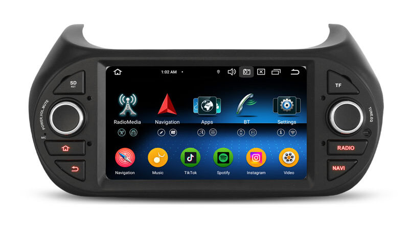 Erisin ES6775F Android 14 Wireless CarPlay AUTO Car Radio For Fiat Fiorino/Qubo/Citroen Nemo/Peugeot Bipper Stereo GPS W